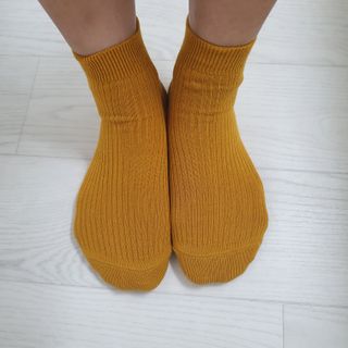[사이즈가 있는 양말 필로이] 남/여 골지 발목 양말 4족 세트 남【S, M, L, XL】여【S, M, L】_컬러 랜덤 — 4점을 준 리뷰어가 2022년 6월 올린 사용 사진