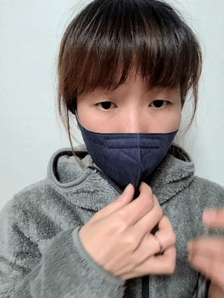 애니가드 셋업마스크 4컬러 각 10매입 [크리미베이지, 캐시미어로즈, 초콜렛브라운, 미드나잇네이비] — 5점을 준 리뷰어가 2022년 2월 올린 사용 사진