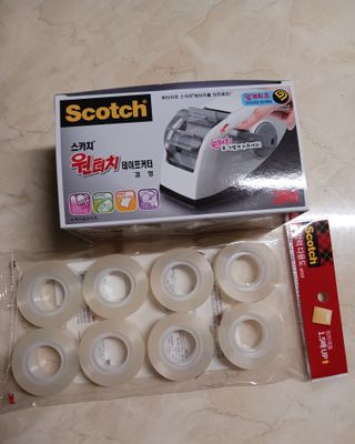 3M 스카치 원터치 테이프 디스펜서 커터기 오렌지/블랙 + 초강력 다용도 테이프 8매 — 5점을 준 리뷰어가 2024년 3월 올린 사용 사진