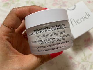 플레라디 에델바이스 인리치드 머랭 크림 — 5점을 준 리뷰어가 2021년 7월 올린 사용 사진