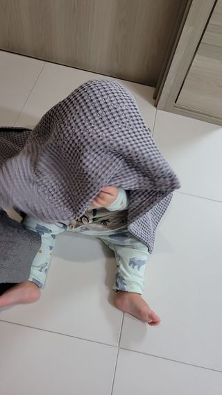 [쿠쿠드림] 완벽 항균 아기 애착이불 — 4.5점을 준 리뷰어가 2022년 12월 올린 사용 사진