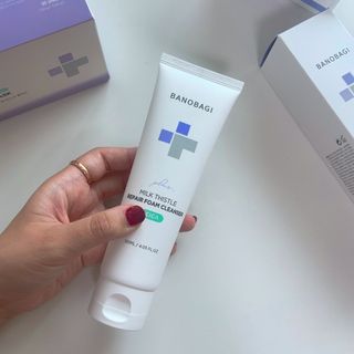 바노바기 코스메틱 바노바기 밀크씨슬 리페어 시카 폼 클렌저 플러스 120ml + 퀵 마스크 플러스 30매 — 5점을 준 리뷰어가 2023년 8월 올린 사용 사진