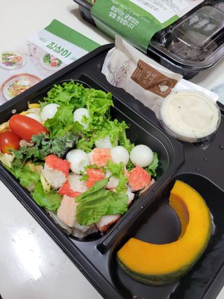 참살이도시락 작심삼일 샐러드도시락 3개 맛보기 새벽배송 또는 택배배송 — 5점을 준 리뷰어가 2021년 8월 올린 사용 사진