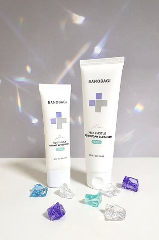 바노바기 코스메틱 바노바기 밀크씨슬 리페어 시카 폼 클렌저 플러스 120ml + 선스크린 플러스 50ml — 5점을 준 리뷰어가 2023년 8월 올린 사용 사진