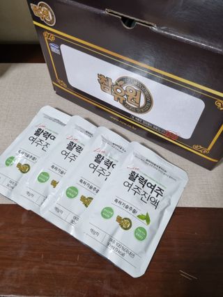 참유원 특허제조 활력 여주진액 여주즙 50포 — 5점을 준 리뷰어가 2022년 1월 올린 사용 사진