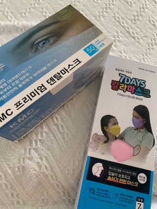 건강누리인터내셔날 (마스크 특집) 7DAYS 컬러마스크 (컬러7매)+ KMC 프리미엄 덴탈마스크(50매) — 5점을 준 리뷰어가 2022년 7월 올린 사용 사진