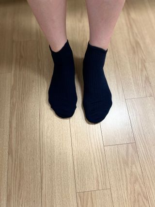 [사이즈가 있는 양말 필로이] 남/여 골지 발목 양말 4족 세트 남【S, M, L, XL】여【S, M, L】_컬러 랜덤 — 5점을 준 리뷰어가 2022년 6월 올린 사용 사진