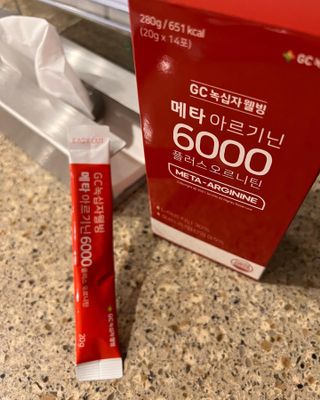 메타아르기닌 GC녹십자웰빙 메타 아르기닌 6000 플러스 오르니틴 — 4.5점을 준 리뷰어가 2022년 6월 올린 사용 사진