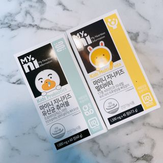 일동제약 마이니 마이니 지니키즈 유산균 츄어블, 멀티비타 set — 5점을 준 리뷰어가 2021년 3월 올린 사용 사진