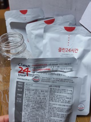 클린24시간 1BOX(5포) + 전용보틀(500ml) — 5점을 준 리뷰어가 2023년 7월 올린 사용 사진