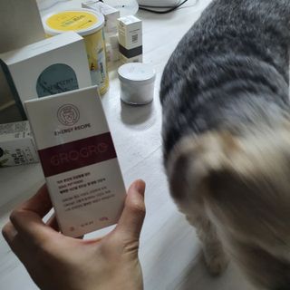 펫21 그로그로 5종 강아지 고양이 반려동물 한방 영양제 — 5점을 준 리뷰어가 2021년 11월 올린 사용 사진