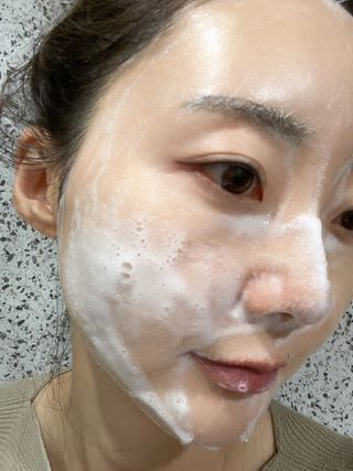 바노바기 코스메틱 바노바기 밀크씨슬 리페어 시카 폼 클렌저 플러스 120ml + 퀵 마스크 플러스 30매 — 5점을 준 리뷰어가 2023년 8월 올린 사용 사진