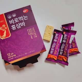 씨알푸드 건강기능식품 6년근 홍삼 함유, 바로먹는 홍삼바 30g 12개입 — 3.5점을 준 리뷰어가 2022년 3월 올린 사용 사진
