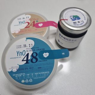 요그앤오트 그릭요거트 24 150g +  그릭요거트 48 150g + 블루베리 콤포트 — 5점을 준 리뷰어가 2022년 6월 올린 사용 사진