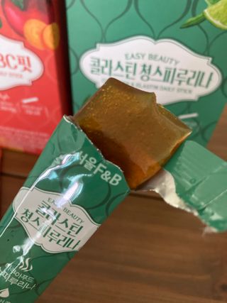 서울에프엔비 콜라스틴 3종 뷰티젤리스틱 45입 [ABC핏 15입 /  석류핏 15입 / 청스피루리나 15입] — 4.5점을 준 리뷰어가 2021년 9월 올린 사용 사진