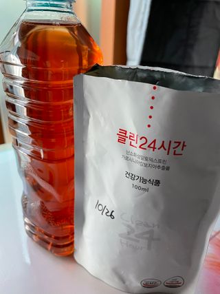 클린24시간 1BOX(5포) + 전용보틀(500ml) — 5점을 준 리뷰어가 2022년 10월 올린 사용 사진