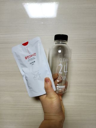 클린24시간 1BOX(5포) + 전용보틀(500ml) — 5점을 준 리뷰어가 2023년 2월 올린 사용 사진