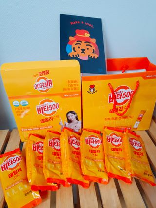 광동제약 [광동] 비타500데일리스틱 70포X2개 + 뚱랑이엽서 + 쇼핑백 증정 — 5점을 준 리뷰어가 2022년 1월 올린 사용 사진