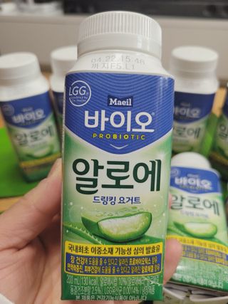 LIVE 매일바이오 알로에 드링킹 요거트 — 5점을 준 리뷰어가 2022년 4월 올린 사용 사진