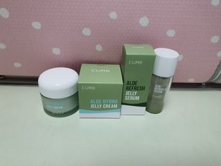 김정문알로에 큐어 큐어 알로에 리프레쉬 젤리 세럼, 큐어 알로에 하이드로 젤리 크림 — 5점을 준 리뷰어가 2021년 3월 올린 사용 사진