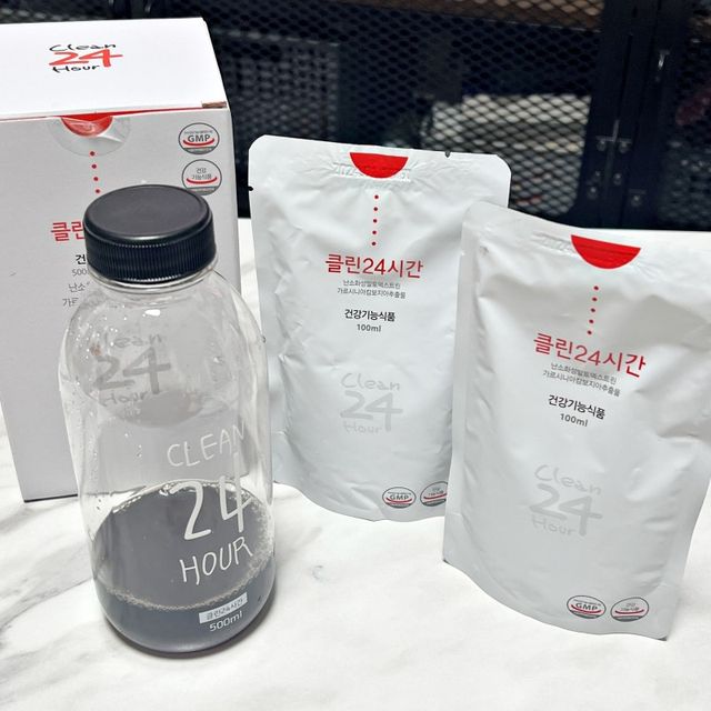 클린24시간 1BOX(5포) + 전용보틀(500ml) 리뷰 사진
