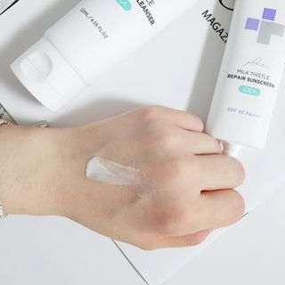 바노바기 코스메틱 바노바기 밀크씨슬 리페어 시카 폼 클렌저 플러스 120ml + 선스크린 플러스 50ml — 5점을 준 리뷰어가 2023년 8월 올린 사용 사진