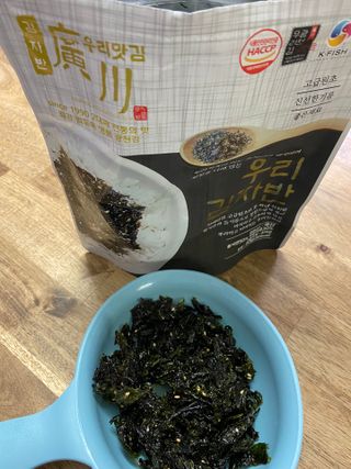 광천우리맛김 우리집밥도둑 맛있는광천김 우리김자반 50g 5봉 — 5점을 준 리뷰어가 2021년 11월 올린 사용 사진