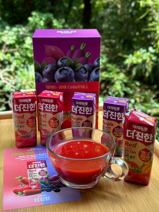 [롯데칠성] 야채듬뿍 더'진한 [롯데칠성] 야채는 이제 COLORFULL! 야채듬뿍  더 진한 레드 4개 +퍼플 4개 (총 8개) — 5점을 준 리뷰어가 2023년 6월 올린 사용 사진