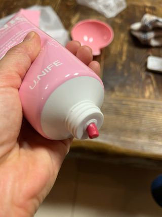 [유니프] 헤어 샤이니 핑크 컬러 트리트먼트240g — 4.5점을 준 리뷰어가 2023년 12월 올린 사용 사진