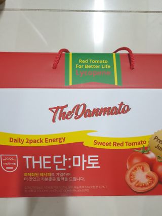제이제이바이오 더단마토 프리미엄주스 100ml 30팩입 - 무설탕 스테비아 토마토즙 — 5점을 준 리뷰어가 2021년 12월 올린 사용 사진