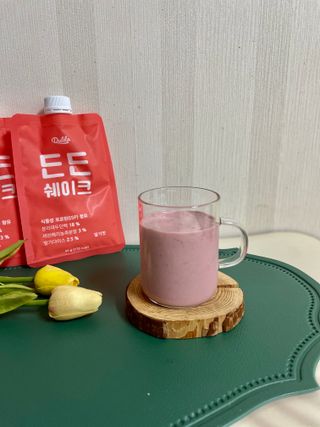 [덜다] 든든 식물성 단백질 쉐이크 40g X 7입 (곡물/딸기) — 5점을 준 리뷰어가 2023년 8월 올린 사용 사진