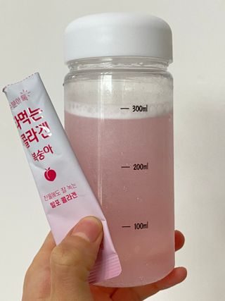 [음료수 대신 가능!]  빠르게 흡수되는 아임오 타먹는 콜라겐 1박스 — 5점을 준 리뷰어가 2023년 3월 올린 사용 사진