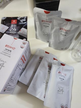 클린24시간 1BOX(5포) + 전용보틀(500ml) — 4점을 준 리뷰어가 2022년 11월 올린 사용 사진