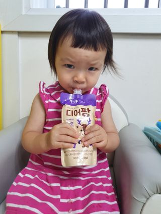 [몸엔용] 우리 아이 건강간식, 달콤한 녹용곤약젤리 디어팡 4종 — 5점을 준 리뷰어가 2021년 8월 올린 사용 사진