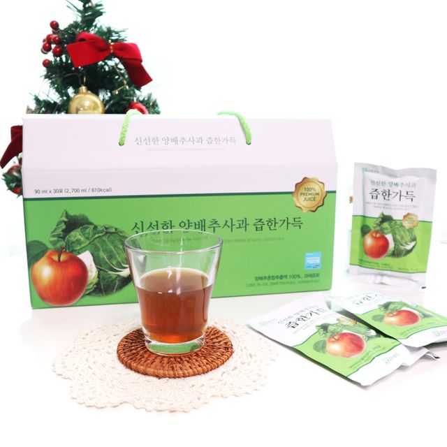 즙한가득 신선한 양배추사과즙 90ml x 30포, 선물박스 리뷰 사진