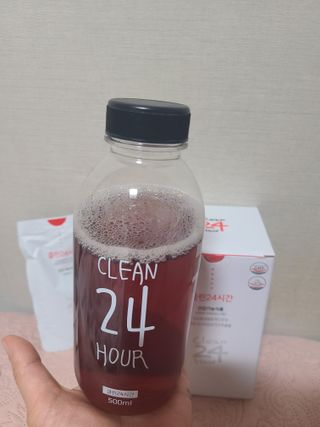 클린24시간 1BOX(5포) + 전용보틀(500ml) — 4.5점을 준 리뷰어가 2022년 8월 올린 사용 사진