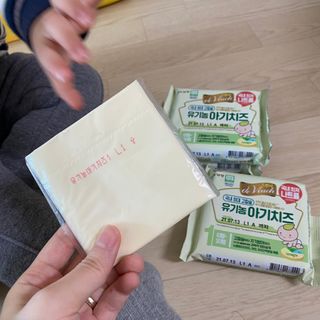 남양유업 드빈치 유기농 아기치즈 1단계 — 5점을 준 리뷰어가 2021년 2월 올린 사용 사진