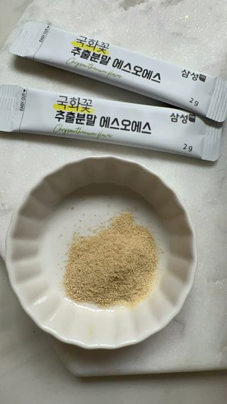 체인미 국화꽃 추출분말 에스오에스 곡류효소 과일채소 17종 혼합 분말 스틱 — 5점을 준 리뷰어가 2021년 12월 올린 사용 사진