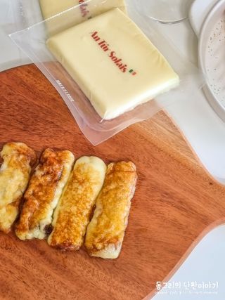 앙투어솔레 아일랜드 구워먹는 치즈 100 자연 치즈 와인안주 300g(100g x 3팩) — 5점을 준 리뷰어가 2022년 8월 올린 사용 사진