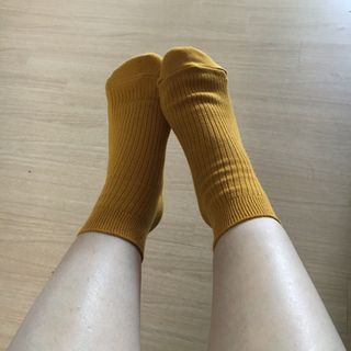 [사이즈가 있는 양말 필로이] 남/여 골지 발목 양말 4족 세트 남【S, M, L, XL】여【S, M, L】_컬러 랜덤 — 5점을 준 리뷰어가 2022년 6월 올린 사용 사진