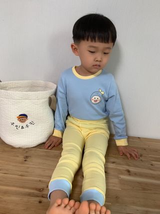 유비맘 캔디팡팡 내의/내복 상하 세트 — 5점을 준 리뷰어가 2021년 3월 올린 사용 사진