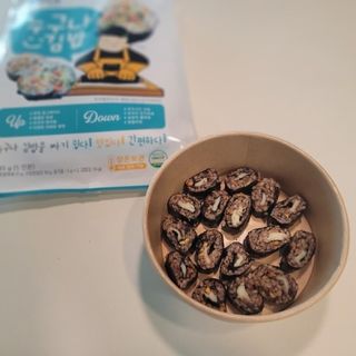 해풀잎 누구나 김밥*1ea [(혼합야채 35g *1ea,  김밥김 (5g, 5ea),  양념간장 (6g, 5ea), 참기름(5g, 2ea)] — 4.5점을 준 리뷰어가 2022년 5월 올린 사용 사진