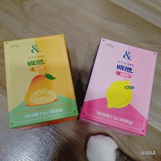 비타앤C 레몬맛, 망고맛 — 5점을 준 리뷰어가 2021년 4월 올린 사용 사진