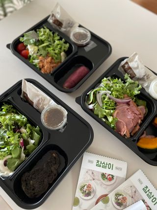참살이도시락 작심삼일 샐러드도시락 3개 맛보기 새벽배송 또는 택배배송 — 5점을 준 리뷰어가 2021년 8월 올린 사용 사진