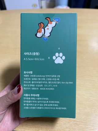 코보콩 에어슈즈 강아지 일회용 신발 소용량 패키지 20매 초경량  미끄럼방지 실내외 겸용 — 3점을 준 리뷰어가 2022년 2월 올린 사용 사진