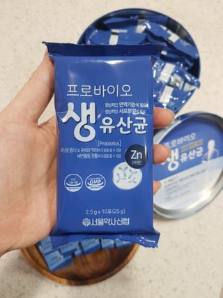서울약사신협_프로바이오생유산균_2.5G x 100포 — 5점을 준 리뷰어가 2021년 4월 올린 사용 사진