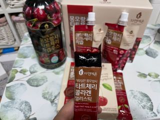 자연에온 몽모랑시 타트체리 3종 세트 구성 - 저분자콜라겐젤리, NFC 착즙주스 — 5점을 준 리뷰어가 2021년 7월 올린 사용 사진