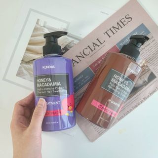 쿤달 [KUNDAL 공식] 프리미엄 헤어 케어 스페셜 세트 샴푸 500ml &amp; 트리트먼트 500ml — 5점을 준 리뷰어가 2021년 3월 올린 사용 사진
