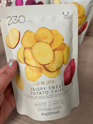 딜라이트 프로젝트 바삭한 원물칩 3종 고구마칩, 자색고구마칩, 느타리버섯칩 [총 6봉지] — 4.5점을 준 리뷰어가 2022년 3월 올린 사용 사진