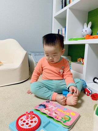 유비맘 캔디팡팡 내의/내복 상하 세트 — 5점을 준 리뷰어가 2021년 3월 올린 사용 사진